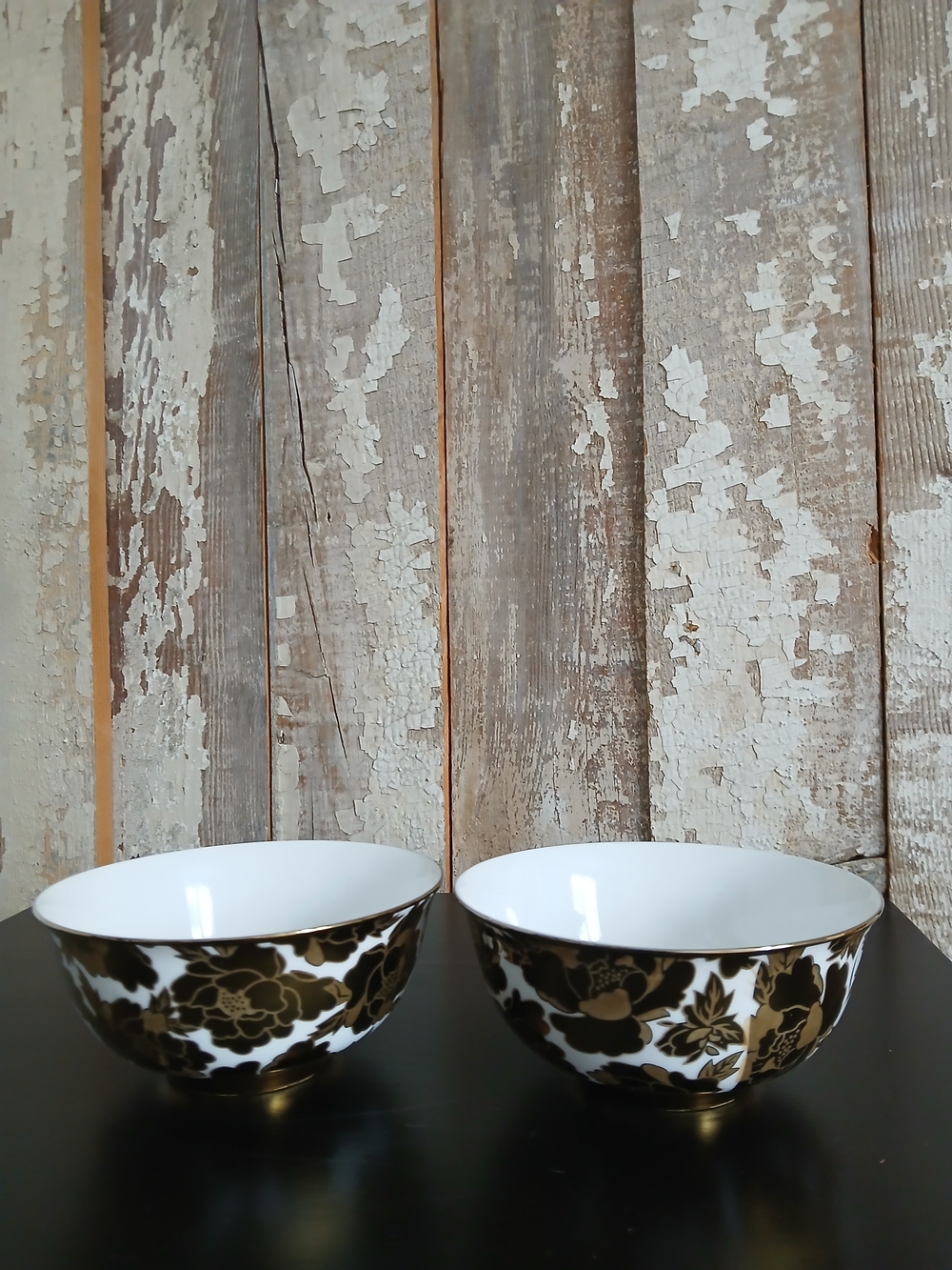 Gold Floral Porcelain Decorative Bowl/MZ Czech Republic Fine Porcelain